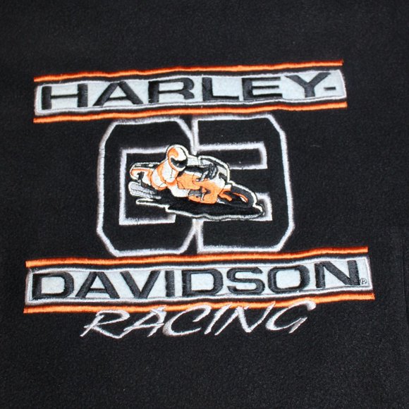 Harley-Davidson Racing Motorcycle Fleece Pull-Over, Size Medium, (10-12) - Picture 8 of 11